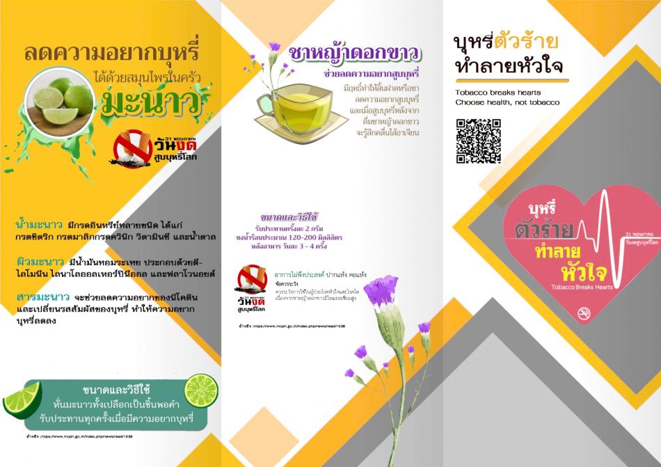 แผ่นพับสนับสนุนให้เกิดการเลิกบุหรี่